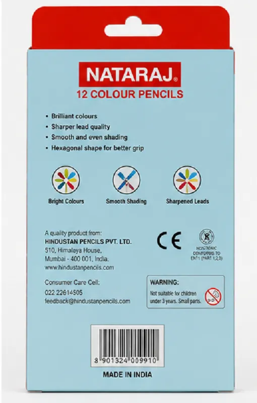 Nataraj Colour Pencils 12 Shades | Colour Pencils for Kids & School - Image 2