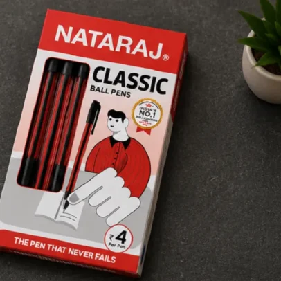 Nataraj Classic blue ink ball pen pack of 50 smooth writing pens for school, office, college, exams and everyday use.
