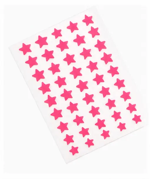 Pink Star Shape Velvet Bindi Pack of 5 Sheets | Self Adhesive Designer Bindis - Image 4