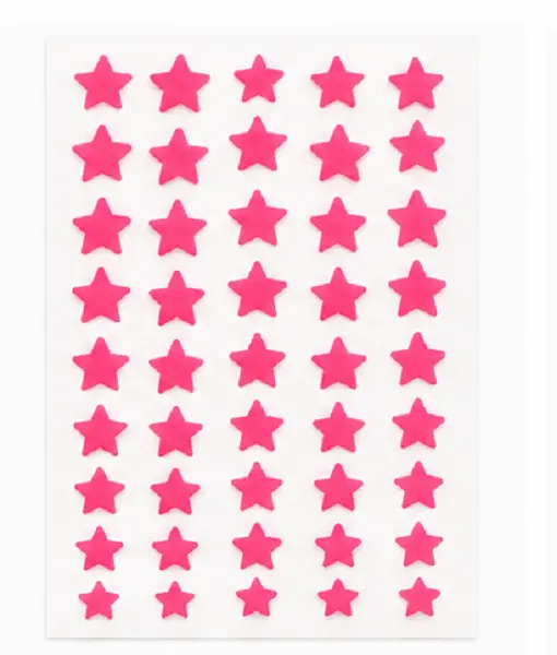 Pink Star Shape Velvet Bindi Pack of 5 Sheets | Self Adhesive Designer Bindis - Image 5