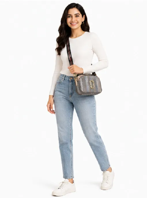 Metallic Grey Women's Crossbody Sling Bag | Premium Designer Shoulder Bag for Daily Use - Image 3