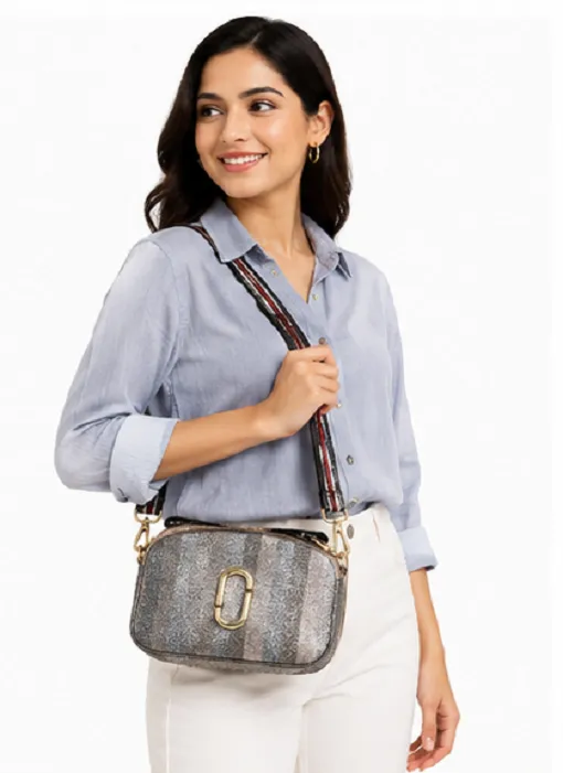 Metallic Grey Women's Crossbody Sling Bag | Premium Designer Shoulder Bag for Daily Use - Image 5