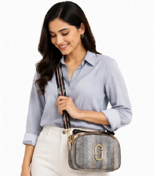 Metallic Grey Women's Crossbody Sling Bag | Premium Designer Shoulder Bag for Daily Use - Image 7
