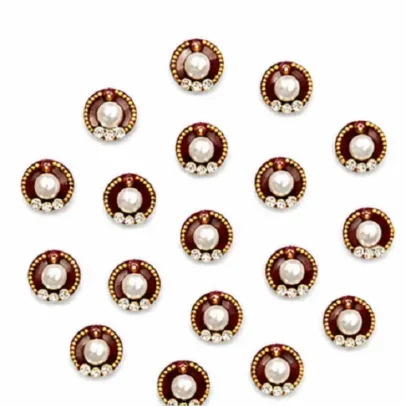 Premium Round Stone Fancy Bindi Pack of 5 Self Adhesive Designer Bindis