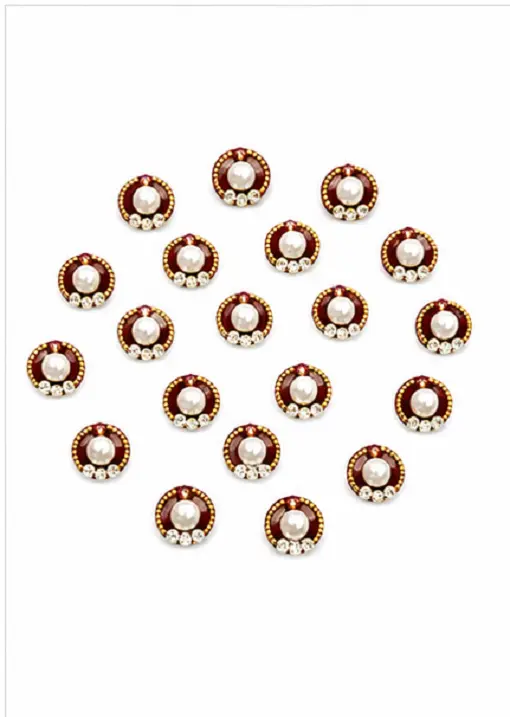 Premium Round Stone Fancy Bindi Pack of 5 | Self Adhesive Designer Bindis - Image 3
