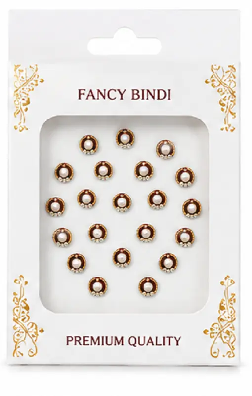 Premium Round Stone Fancy Bindi Pack of 5 | Self Adhesive Designer Bindis - Image 5