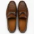 Premium coffee brown textured slip-on loafers for men with soft cushioned insole, lightweight casual driving shoes for office, travel and daily wear.