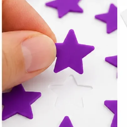 Purple Star Shape Velvet Bindi Pack of 5 Sheets Self Adhesive Designer Bindi