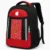 Premium red and black school backpack with multiple compartments, side mesh bottle pockets, durable zippers, and water-resistant fabric for school, college, travel, and daily use.