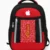 Red and black school backpack with multiple compartments, side bottle pockets, durable zippers, and water-resistant fabric for school, college, travel, and daily use.