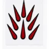 Red water proof outline self adhesive designer bindi stickers pack of 5 for women and girls, ideal for weddings, festivals, pooja, dance performances, parties and traditional ethnic wear.