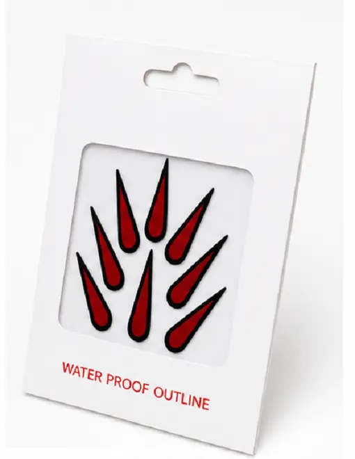 Red Water Proof Outline Designer Bindi Pack of 5 | Self Adhesive Fancy Bindis - Image 4