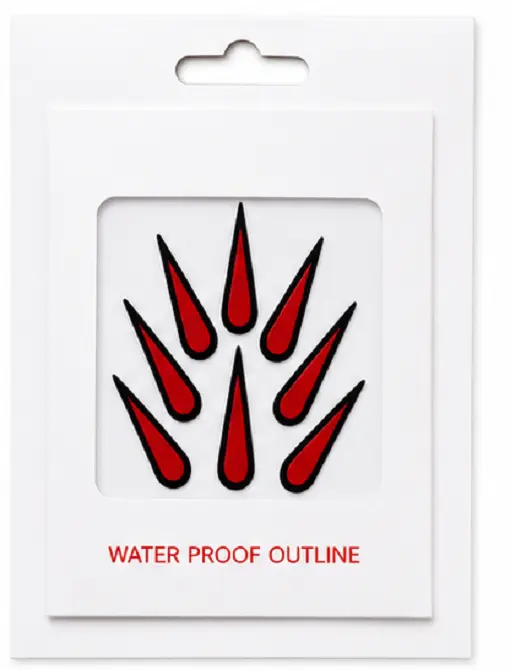 Red Water Proof Outline Designer Bindi Pack of 5 | Self Adhesive Fancy Bindis - Image 6