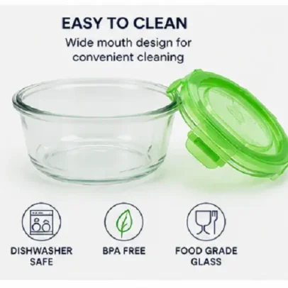 Round Airtight Food Storage Container Multi-Colour Leak Proof Storage Box