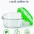 Square glass food storage container with airtight locking lid, transparent food-grade glass body, leak-proof seal, and multi-colour clips for storing food, heating, and serving.