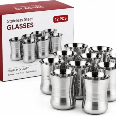 Stainless Steel Drinking Glass Set – 6 PCS & 12 PCS