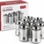 Premium stainless steel drinking glass set available in 6 piece and 12 piece packs for water, juice, milk, tea and everyday kitchen use.