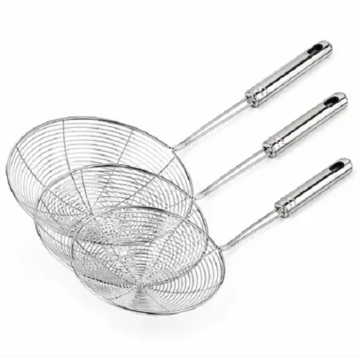 Stainless Steel Wire Skimmer Strainer Frying Jhara Multiple Sizes
