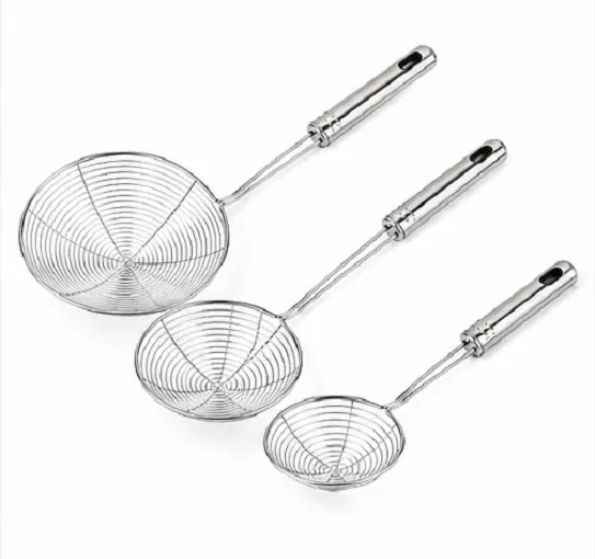 Stainless Steel Wire Skimmer Strainer (Jhara) | Frying Spider Strainer with Long Handle | Available in Multiple Sizes - Image 3