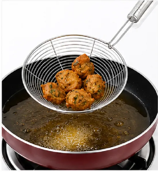 Stainless Steel Wire Skimmer Strainer (Jhara) | Frying Spider Strainer with Long Handle | Available in Multiple Sizes - Image 8