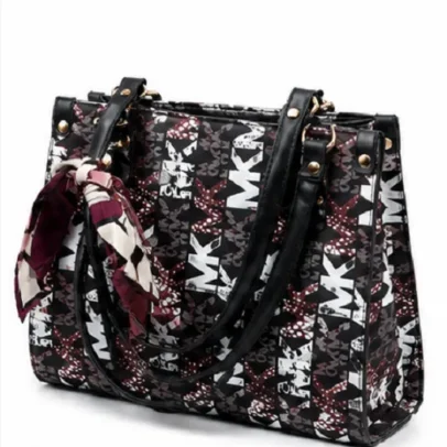 MK Printed Women's Tote Handbag with Dual Handles Stylish Designer Shoulder Bag for Office Shopping and Daily Use