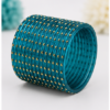 Teal Blue Glass Bangles Set of 24 PCS with Golden Dot Design for Women Traditional Kanch Ki Chudi.