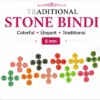Traditional 6 mm multicolour round stone bindi with sparkling stones, skin-friendly adhesive, sweat-resistant, and long-lasting for women and girls.