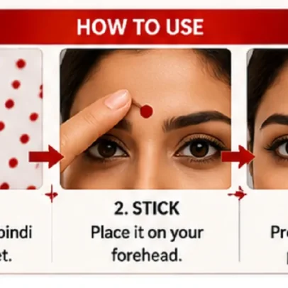 Traditional Red Bindi Stickers Self Adhesive Bindi Pack (12 Sheets),