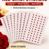 Traditional red round bindi stickers with strong self-adhesive backing, skin-friendly, easy to apply, and long-lasting. Pack of 12 sheets for women and girls.
