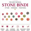 Traditional multicolour round stone bindi with premium sparkling stones, skin-friendly adhesive, lightweight, sweat-resistant, and long-lasting for women and girls.