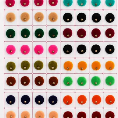 Traditional Velvet Bindi Stickers Multi Colour Round Designer Bindis 108 Bindis (9 Colours),