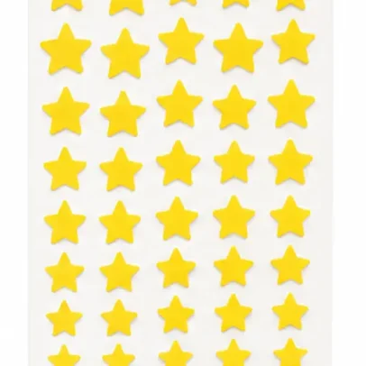 Yellow Star Shape Velvet Bindi Pack of 5 Sheets Self Adhesive Designer Bindis