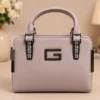 Lavender Women's Premium Top Handle Handbag with Elegant Metal Hardware