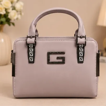 Lavender Women's Premium Top Handle Handbag with Elegant Metal Hardware