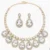 Fashion Women's Premium American Diamond Teardrop Necklace Set with Matching Earrings