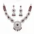 Fashion Women's Antique Silver Ruby Stone Choker Necklace Set with Matching Jhumka Earrings