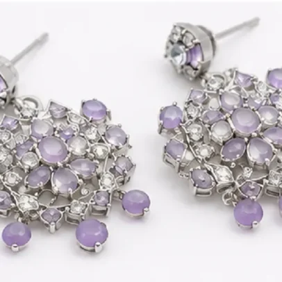 Fashion Womens Lavender Stone Necklace Set featuring premium lavender stone,
