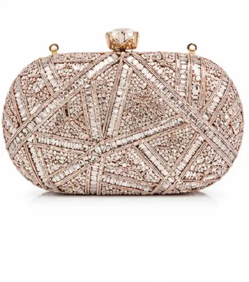 Women's Rose Gold Crystal Evening Clutch Bag | Premium Bridal Party Box Clutch - Image 2