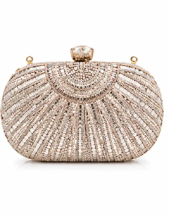Women's Rose Gold Crystal Evening Clutch Bag | Premium Bridal Party Box Clutch - Image 5