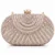 Fashion Women's Rose Gold Crystal Evening Clutch Bag with Crystal Clasp Closure