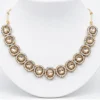 Gold Plated Champagne Crystal Necklace Set with Matching Earrings for Women