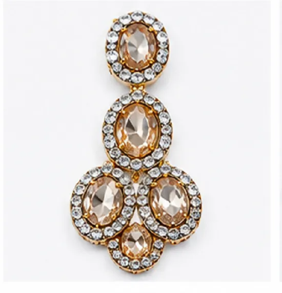 Gold Plated Champagne Crystal Necklace Set for Women | Party & Wedding Jewellery - Image 5