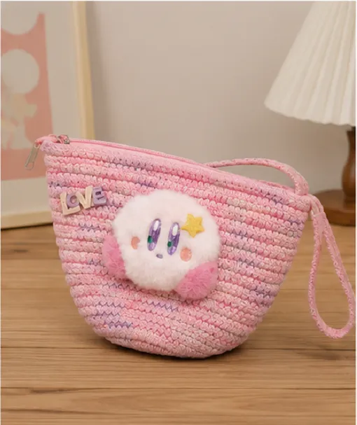 Kids Cute Pink Crochet Sling Bag | Plush Mini Crossbody Bag for Girls - Image 5