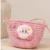 Kids Pink Crochet Sling Bag with Cute Plush Character Charm