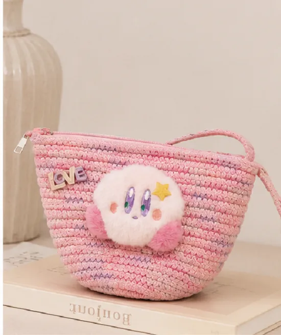 Kids Cute Pink Crochet Sling Bag | Plush Mini Crossbody Bag for Girls - Image 7