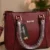 Women's Maroon Premium Tote Handbag with Dual Top Handles and Adjustable Shoulder Strap