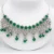 Silver Plated Green Stone Necklace Set with Matching Earrings for Women