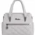 Women's White Quilted Tote Handbag with Front Zip Pocket and Dual Top Handles