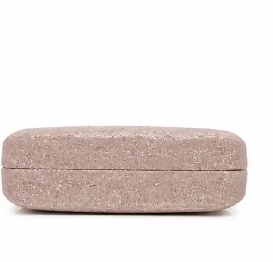 Womens Champagne Glitter Box Clutch | Premium Evening Party & Bridal Clutch Purse - Image 3