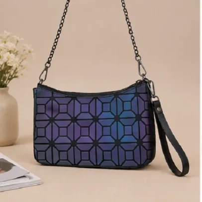 Womens Geometric Holographic Shoulder Bag